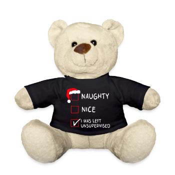 Naughty Nice – Ich wurde zu Weihnachten unbeaufsichtigt gelassen - Teddy - Schwarz - Vorne