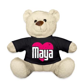 J’aime Maya Cœur Rose J’aime Maya - Nounours - noir - Devant