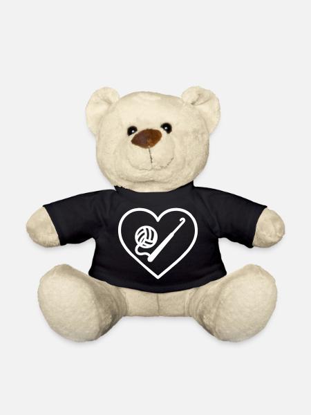Herzhäkel – Handgemachtes Liebesdesign - Teddy - Schwarz