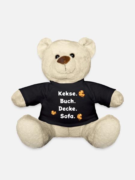 Biscuits. Book. Ceiling. Sofa. - Teddy Bear - black