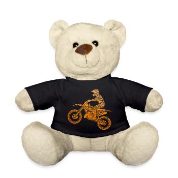 Motocross, Motocrossfahrer, Dirt Bike, Dirt Biker - Teddy - Schwarz - Vorne