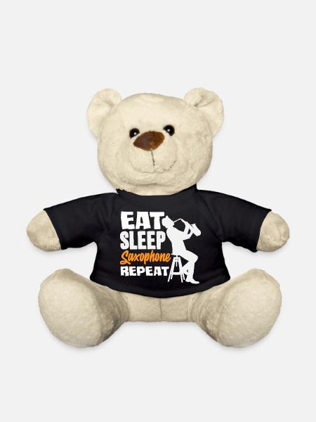 Eat Sleep Saxophone Repeat Saxophonist - Teddy - Schwarz