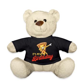 C’est ma fête drôle d’anniversaire en dabbing pizza - Nounours - noir - Devant