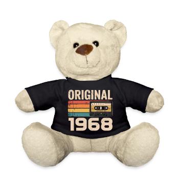 Original 1968 Vintage 1968 Retro Birthday - Teddy Bear - black - Front