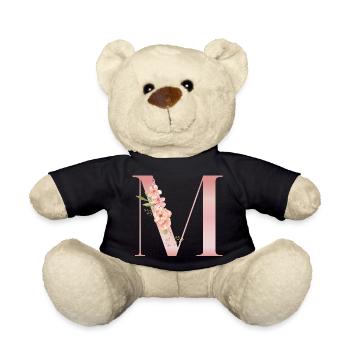 M pastellrosa Blumen - Teddy - Schwarz - Vorne