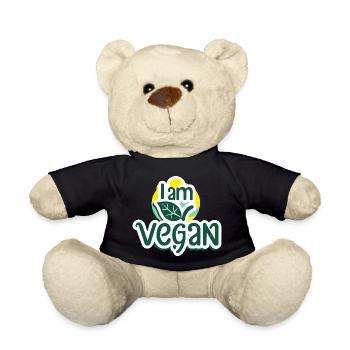 I'm vegan. - Teddy Bear - black - Front