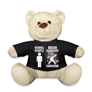 Unicorn Survivor Brain Surgery - Teddy Bear - black - Front