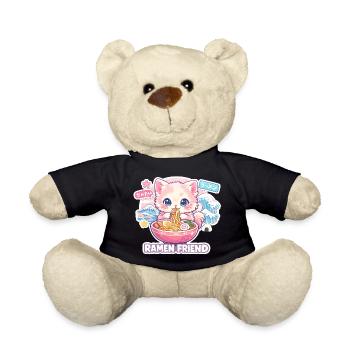 Kawaii Katze Ramen Nudeln Anime Katze - Teddy - Schwarz - Vorne