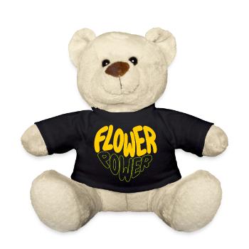 Flower Power Retro Print - Teddy - Schwarz - Vorne