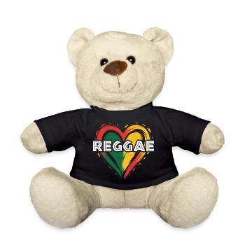 Reggae Herz in Farben - Teddy - Schwarz - Vorne