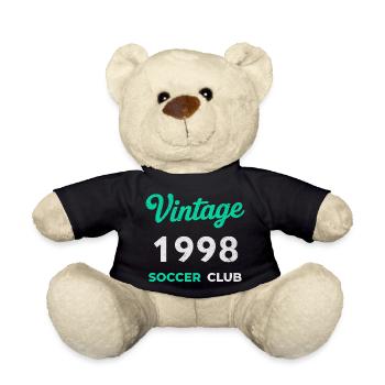 Vintage 1998 – Soccer Club Retro Birth Year - Teddy Bear - black - Front