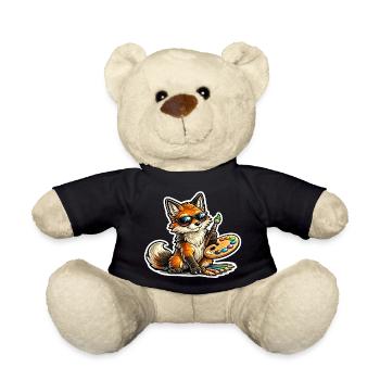 Naughty Fox Painter with Palette - Teddy Bear - black - Front