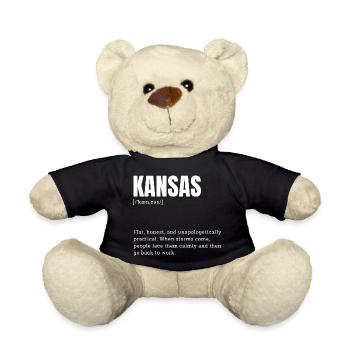 Kansas Resilience in Bold Typography - Teddy Bear - black - Front