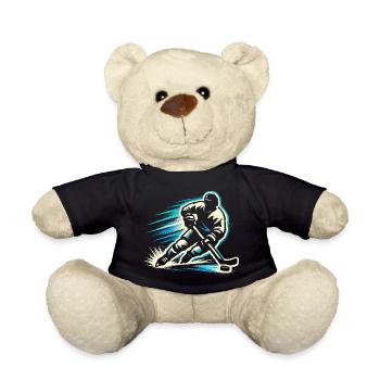 Eishockey Spieler Kinder Geschenk Herren - Teddy Bear - black - Front