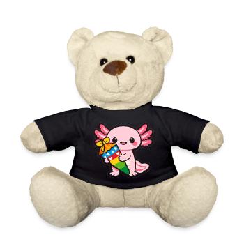 Kawaii Drache mit Feuerwerk axolotl - Teddy - Schwarz - Vorne