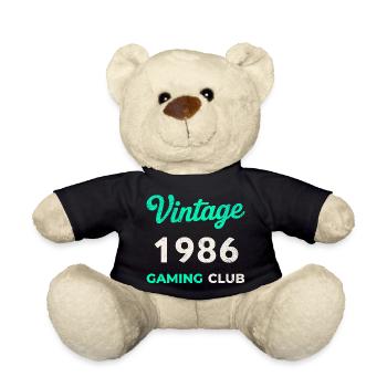 Vintage 1986 – Gaming Club Retro Geburtsjahr - Teddy - Schwarz - Vorne