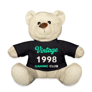 Vintage 1998 – Gaming Club Retro Geburtsjahr - Teddy - Schwarz - Vorne