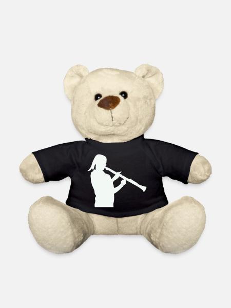 Silhouette mit Klarinette - Teddy - Schwarz