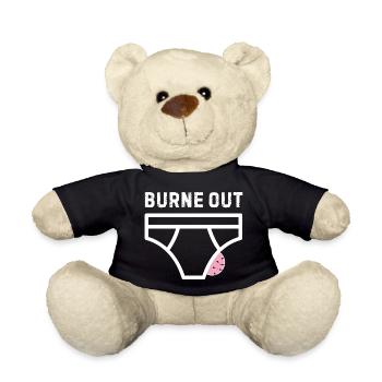 Burne out – Humor, Büro, Stress - Teddy - Schwarz - Vorne