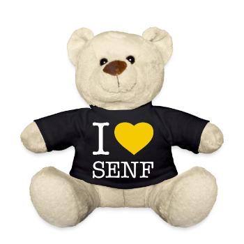 I love mustard - Teddy Bear - black - Front