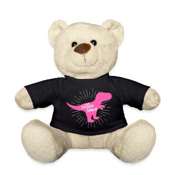 Sistersaur lustige T-Rex Dinosaurier-Silhouetten-Kunst - Teddy - Schwarz - Vorne