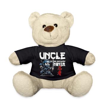 Uncle Of The Birthday Ninja Birthday Funny - Teddy Bear - black - Front