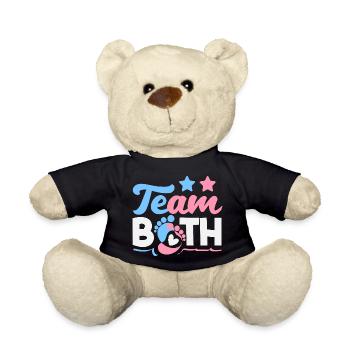 Team Both Twins Gender Reveal - Teddy Bear - black - Front