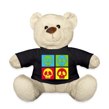 Skulls and four-colour printing - Teddy Bear - black - Front