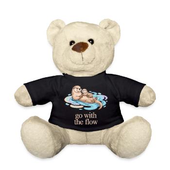 Otter Family Go with the Flow - Teddy Bear - black - Front