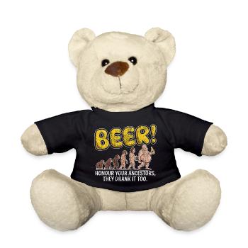 Evolution Beer Lustiges Witziges Bier - Teddy - Schwarz - Vorne