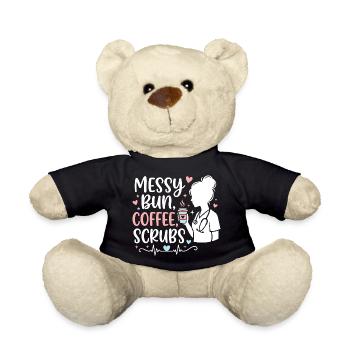 Infirmière en Shorty Bun Café Scrub - Nounours - noir - Devant