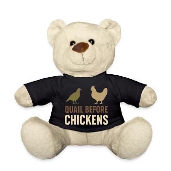 Quail Keeper Quail Farmer Backyard Quail - Teddy Bear - black - Front