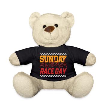 Car Racing Motorsport Sunday Race Day - Teddy Bear - black - Front