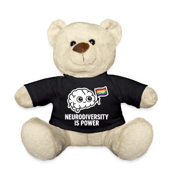 NEURODIVERSITY IS POWER Brain - Teddy Bear - black - Front