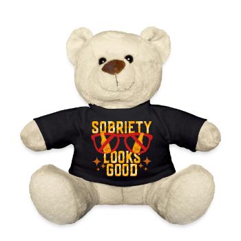 Antialkoholiker Abstinent Sobriety Looks Good - Teddy - Schwarz - Vorne