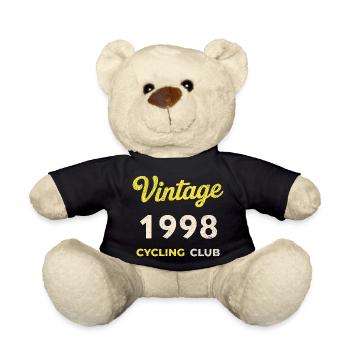 Vintage 1998 – Cycling Club Retro Birth Year - Teddy Bear - black - Front