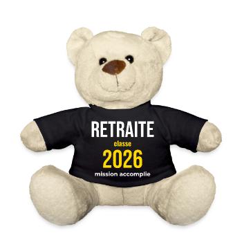 Retraite 2026 — Mission Accomplie - Nounours - noir - Devant