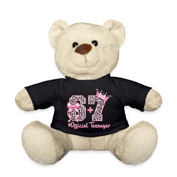 13. Geburtstags-Shirt Lustiges Meme 67 Geburtstag 13 - Teddy - Schwarz - Vorne