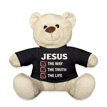 Verset biblique de Jésus, La voie de la vérité, la vie - Nounours - noir - Devant