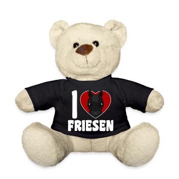 Ich liebe Friesen - Pferdeherz - Teddy - Schwarz - Vorne