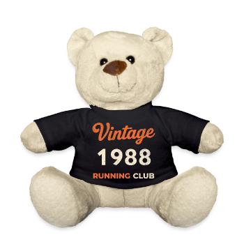 Vintage 1988 Running Club Geburtstag Geschenkidee - Teddy - Schwarz - Vorne