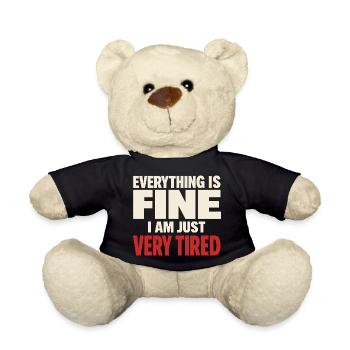 Burnt-out millennial, tired adult, - Teddy Bear - black - Front