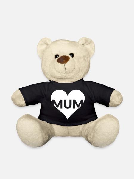 Herz mit MUM Schriftzug - Teddy - Schwarz