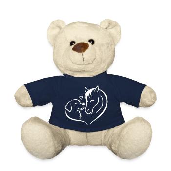 Pferd Hund Herz Liebe Team - Teddy - French Navy - Vorne