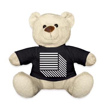 Geometric Diagonal Stripe Mosaic - Teddy Bear - black - Front