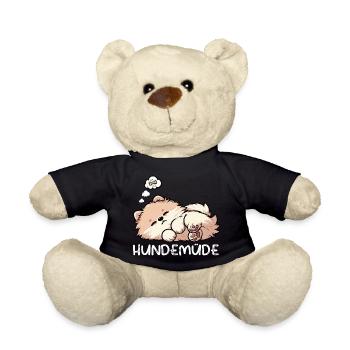 Hundemüde Zwergspitz Zwergspitze Spitzhund Spitz - Teddy - Schwarz - Vorne