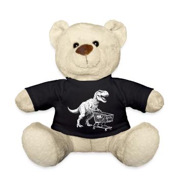 Dino-Shopper: T-Rex mit Wagen - Teddy - Schwarz - Vorne