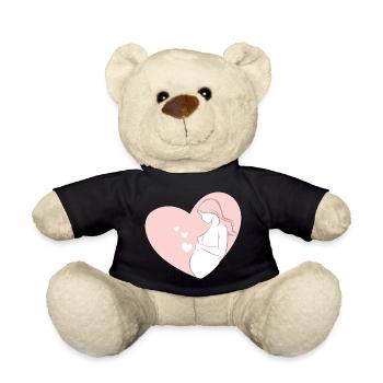 Pregnant Woman in Pink Heart Silhouette - Teddy - Schwarz - Vorne