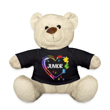 Junior Sensibilisation Autisme Coeur Enfant - Nounours - noir - Devant