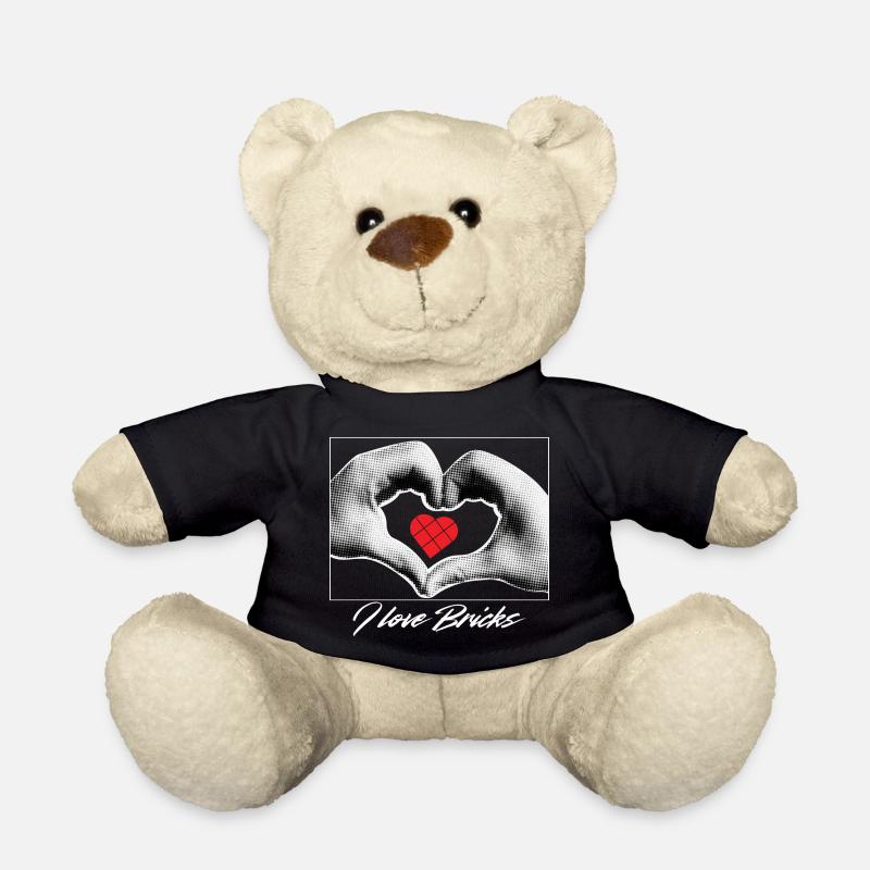 Heart in Hands Clamping Blocks - Teddy Bear - black